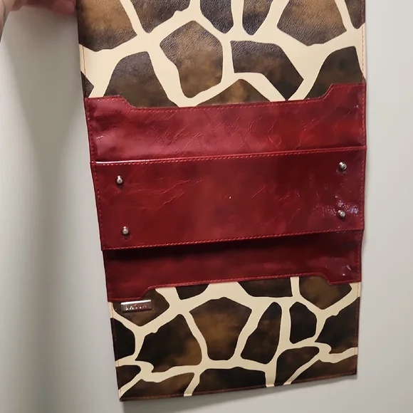 Red and Brown Miche Giraffe Print Women's Shell - Picture 4 of 7
